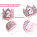 Miniatyrbilde 2 av 5: Regnbuekrone for 2-årsdagsfest - Glitter bursdagskrone, bursdagshatter for barn, babyens bursdagsbilder, krone