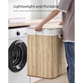 Pikkukuva 5 / 5: Pyykkikori 3 osastolla, irrotettava kansi ja kahvat, 150L taittuva, pyykkitupaan, makuuhuoneeseen, kylpyhuoneeseen, luonnollinen