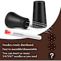 Miniatyrbilde 2 av 5: Verktøy i aluminiumlegering for kafferører, fordeler, 7 nåler 0,3 mm + 10 reservedeler for espressonåler