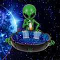 Miniatyrbillede 4 af 5: Fantastisk askebæger alien, rum askebæger