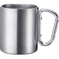Miniatyrbild 1 av 5: Rostfritt stål mugg med karbinhake – praktisk utomhus campingmugg