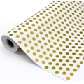 Miniatyrbild 1 av 5: Inslagningspapper rulle 70CM x50CM Guld Polka Dot. Perfekt för: Presentinslagning, årsdagar, Trettondedag jul och jul. (Guld)