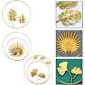 Miniatyrbild 2 av 5: Metallblad Ornament, 3 st järnväggskulpturer, Järnväggskulpturer, 3D Ginkgo Bladskulpturer, Gyllene Ginkgo Blad, Palm Blad, Monstera Blad (Guld)