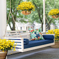 Miniatyrbild 4 av 5: Konstgjorda falska blommor, 12 buntar utomhus UV-beständiga grönskande buskar växter inomhus utomhus hängande planterare hem trädgårdsinredning Yellow