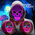 Pikkukuva 3 / 5: Halloween-naamiot, The Purge LED-naamio, LED-luurankonaamio, V for Vendetta -naamio, DIY-kallomaalaus ja 3 valaistustilaa juhliin, karnevaaliasuun, jouluun purple