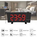 Miniatyrbillede 2 af 5: Projektionsvækkeur LED-skærm 4 justerbar lysstyrke Digitalt radiovækkeur med USB-telefonoplader Vækkeur med 2 alarm snooze-funktion Grøn red