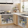 Miniatyrbilde 5 av 5: Undersink-arrangør, uttrekkbar skaparrangør 2-lags uttrekkbar vaskhylle skaplagringshyller, undersinklagring hvit, 1 pakke