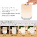 Miniatyrbilde 2 av 5: LED-nattlys, smart nattbordslampe, berøringskontroll, dimbar, USB-oppladbar, bærbar, fargeskiftende
