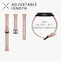 Pikkukuva 4 / 4: Huawei Band 6 -yhteensopivat rannekkeet - 2 x silikonirannekkeen vaihto - pölyinen vaaleanpunainen / vaaleanvihreä