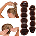 Miniatyrbillede 3 af 5: 2 stk. Magisk hårstyling Twist Ring Former Shaper Donut Chignon Bun Maker Clip Hårkrøller Lille & Stor (Brun)