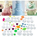Miniatyrbillede 2 af 5: 20 stk. Mini Fondant Udstikkere Kageudstikkere Sukkerkunst Kagedekorationsværktøjer, Kvadrat/Rund/Hjerte/Oval/Femspidset osv.