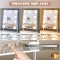 Miniatyrbillede 2 af 3: Hollywood Lighted Makeup Mirror med 3 farvebelysningstilstande og 9 dæmpbare pærer, Smart Touch Control, 360° rotation, hvid