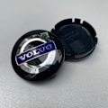 Pikkukuva 2 / 4: 4 x Volvo-kevytmetallivanteet, keskiön napahatut, 64 mm, musta / sininen, C70, S60, V60, V70, S80, XC90