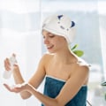 Miniatyrbillede 3 af 5: Mikrofiber Hårhåndklæder Hår Turban Håndklæder med Knapper Super Absorberende Hårtørrende Håndklæde Anti-frizz Twist Turban Tørre Hår Hætter til Badeværelse (3 stk)