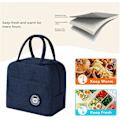 Miniatyrbilde 3 av 5: Lunsjbag, søt papp-isolert lunsjboks, gjenbrukbare lunsjbagger, vanntett lunsjbag, sammenleggbar lunsjbag for kvinner, menn, barn og studenter Navy