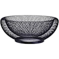 Miniatyrbillede 1 af 5: Metal Net Frugtkurv, Rund Sort/Guld Metal Frugt Grøntsag, Æg, Brød Opbevarings Skål Holder Stativ