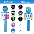 Miniatyrbillede 5 af 5: Karaoke-mikrofon til børn, trådløs Bluetooth-karaoke-mikrofon med LED-lys, bærbar håndholdt mikrofonhøjttalergave
