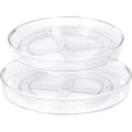 Miniatyrbillede 1 af 5: Sæt med 2 Lazy Susan køkken drejeskiver 360° roterende opbevaringsbakker til køkken og badeværelse (27 x 4,6 cm + 23,5 x 3,8 cm)