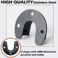 Miniatyrbilde 2 av 4: 4 stk skapstangsokler U-formet flens stangbraketter Heavy Duty skapstang endebraketter, Dia 26mm, rustfritt stål matt svart