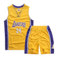 Miniatyrbillede 1 af 4: Kobe Bryant No.24 Basketball Jersey Sæt Lakers Uniform Til Børn Teenagere W y Yellow XS (110-120CM)