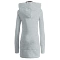 Miniatyrbillede 3 af 6: Vinter dame hættejakke fortykket plus fleece leopard sweaterjakke - Gray M