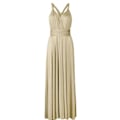 Miniatyrbillede 1 af 3: Kvinders Bandage Multi Way Wrap Convertible Maxikjole Brudepige Z Champagne 2 XL