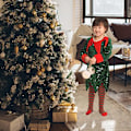 Miniatyrbild 2 av 7: Flicka Pojke Jul Älg Fancy Dress Xmas Party Cosplay Kläder W green 110cm