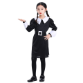 Miniatyrbillede 1 af 4: Piger Adams Family Wednesday Cos Dress Halloween Cosplay Performance Wear Z Black S