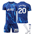 Miniatyrbillede 1 af 2: 2024-2025 Chelsea Hjemme Børne Fodboldtrøje med Strømper NO.20 Palmer-WELLNESS 20