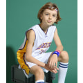Miniatyrbillede 2 af 4: Kobe Bryant No.24 Basketball Jersey Sæt Lakers Uniform Til Børn Teenagere W y White L (140-150CM)