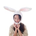 Bunny Long Ears Cap Cosplay Hodeplagg Z White