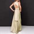 Miniatyrbillede 3 af 3: Kvinders Bandage Multi Way Wrap Convertible Maxikjole Brudepige Z Champagne 2 L