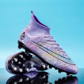 Miniatyrbillede 2 af 5: Fodboldsko til mænd Skridsikre fodboldsko Klamper græsfodboldsneakers Yj068A W Purple 36