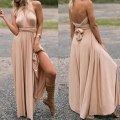 Miniatyrbillede 3 af 3: Damebandage ulti Way Wrap Convertible aksekjole Brudepige Z Champagne M