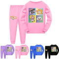 Miniatyrbillede 2 af 3: LANKYBOX Børnetrøje+bukser 2 STK Sæt Nattøj Pyjamas Gave . pink 140cm