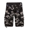 Miniatyrbillede 1 af 2: Mænds afslappede lommeoverall strandshorts. Camouflage,29