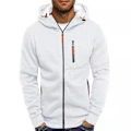 Miniatyrbillede 1 af 2: Than Zip Træningsjakke Gym Hætte Langærmet Sweatshirt Gym Top Efterår Vinterfrakke White M