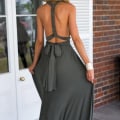 Miniatyrbillede 2 af 4: Kvinders Bandage Multi Way Wrap Convertible Maxikjole Brudepige Z Grey L