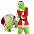 Miniatyrbild 8 av 11: The Grinch Mask Cosplay How the Grinch Stole Christmas Costume + Mask 2XL