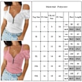 Miniatyrbillede 2 af 6: Kvinders ren farve afslappet sommertop lynlås off Shoulder T-shirt Z X White M
