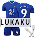 Miniatyrbillede 1 af 2: 22-23 Chelsea Hjemmefodboldsæt Fodboldtrøje Fodbolduniformer V7 LUKAKU 9 M