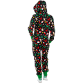 Miniatyrbild 3 av 4: Kvinnors One Piece Print ovkläder Julpyjamas Jumpsuit Z X green S