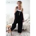 Miniatyrbilde 1 av 2: Dame Dungarees Strap Overall Baggy Harem Ermeløs Jumpsuit Svart ILX Black M