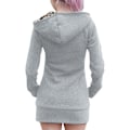 Miniatyrbillede 5 af 6: Vinter dame hættejakke fortykket plus fleece leopard sweaterjakke - Gray M