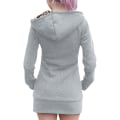 Miniatyrbillede 5 af 6: Vinter hættejakke til kvinder fortykket plus fleece leopardtrøje H Gray M