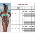 Miniatyrbillede 3 af 3: Stropløs sæt til kvinder Bandeau Frill Thong Badedragt yz Green L