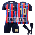 Miniatyrbilde 1 av 3: Barcelona Home Set T-skjorte #10 Ansu Fati Uniform Soccer Shirt vY 24