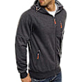 Miniatyrbillede 3 af 5: Than Zip Træningsjakke Gym Hætte Langærmet Sweatshirt Gym Top Efterår Vinterfrakke Dark Gray M