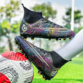 Miniatyrbillede 5 af 5: Fodboldsko til mænd Skridsikre fodboldsko Klamper græsfodboldsneakers Yj068A W Black 41