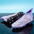 Miniatyrbillede 4 af 5: Fodboldsko til mænd Skridsikre fodboldsko Klamper græsfodboldsneakers Yj068A W Purple 37